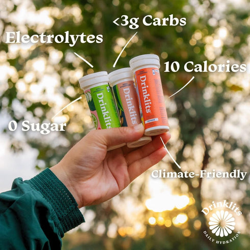 Drinklits Lemon-Lime & Orange Electrolyte Tablets, Citrus Daily Hydration Combo Pack, 20 Servings