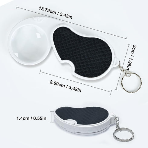 TECHSHARE Lighted Magnifying Glass, 5X Handheld Pocket Magnifier, Illuminated Folding Magnifier for Reading Coins - 45