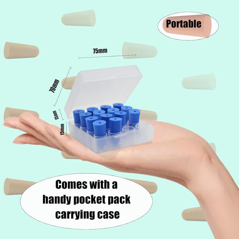 16PCS Reusable Soft Foam Ear Plugs, Noise Cancelling Earplugs with Portable PVC Case, Highest NRR 33dB for Snoring,