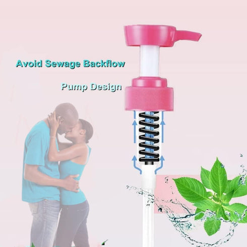 NINXIMI 600ml Vaginal Douche Enema Cleaner Reusable Manual Pressure Anal Vaginal Cleaning System Portable Kit