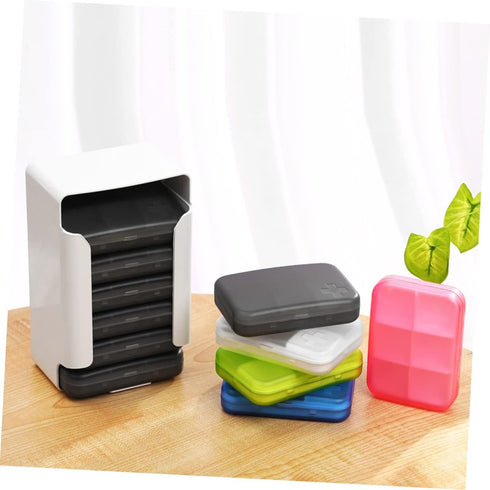 Set Travel-Friendly Pill Organizer - Daily Medication Storage in Random Colors