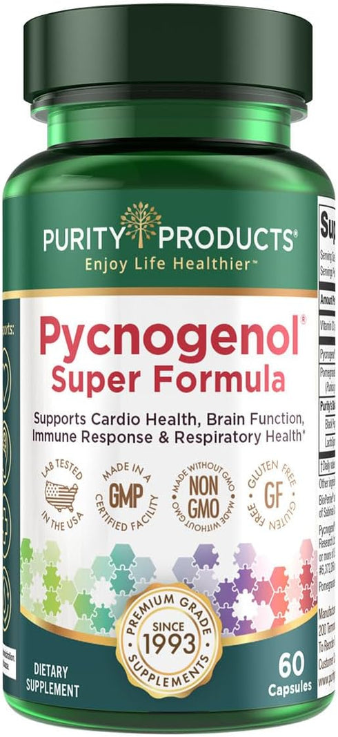 Pycnogenol Super Formula - Activated Pycnogenol Pomegranate P40p - 60 Capsules