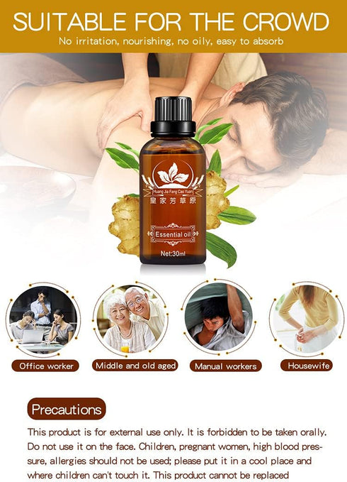 Meifen 3 Pack Lymphatic Drainage Ginger Oil, Ginger Massage Oil to Promote Blood Circulation,Suitable for Body Massage
