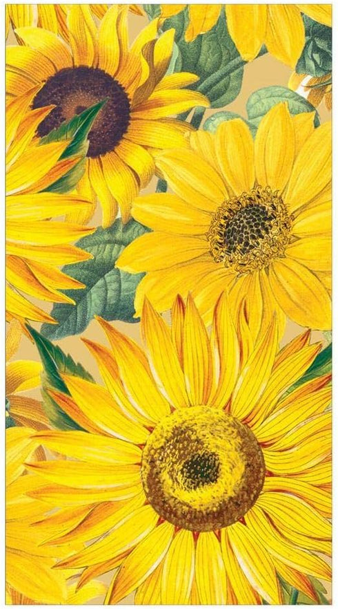 Packs 15 Caspari Sunflowers Paper Guest Towel Napkins - Two