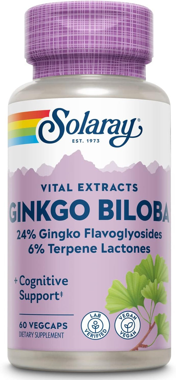 SOLARAY Ginkgo Biloba Extract, 60mg, 60 Count