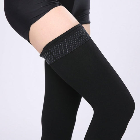 Ztl Thigh High Compression Stockings, 30-40 mmHg, Footless for Women and Men