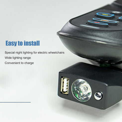 LEEZAD 3 LED Light for Electric Wheelchairs, Pin XLR Head High Brightness Adjustable Angle USB Electric Wheelchair