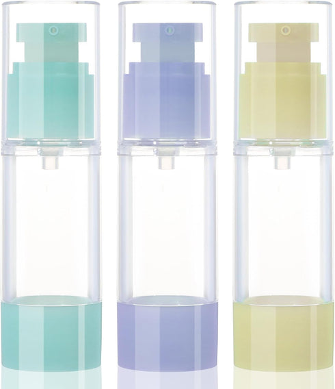 RONRONS 1oz Airless Pump Bottles - Refillable Leak Proof Travel Toiletry Containers (3 Pieces)