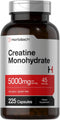 Horbaeach Creatine Monohydrate | 5g | 225 Capsules, Non-GMO, Gluten Free Supplement