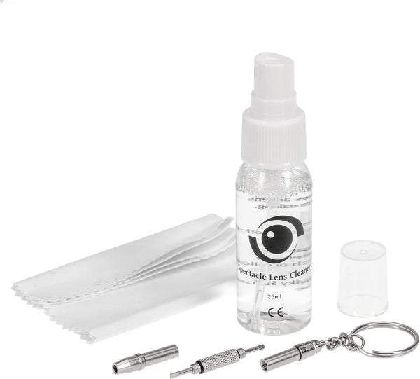 Complete Eyeglass Lens Cleaner Set | Cleans Any Lens or Screen | Includes Cleaning Solution, Repair Tool, Microfiber