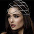 YERTTER Wedding Silver Rhinestone Mesh Chain Head Cap, Layered Tennis Chain Jewelry for Women