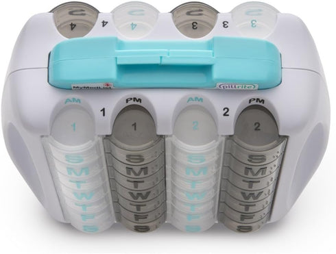 PILLRITE Pillbox 3 7 28-Day 4-Week Medication and Supplement Organizer, in x in - Medicine Sorter - FSA and HSA