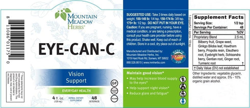 Mountain Meadow Herbs Eye-Can-C Herbal Vision & Eye Support Supplement, 4.0 Oz for Eye Wellness