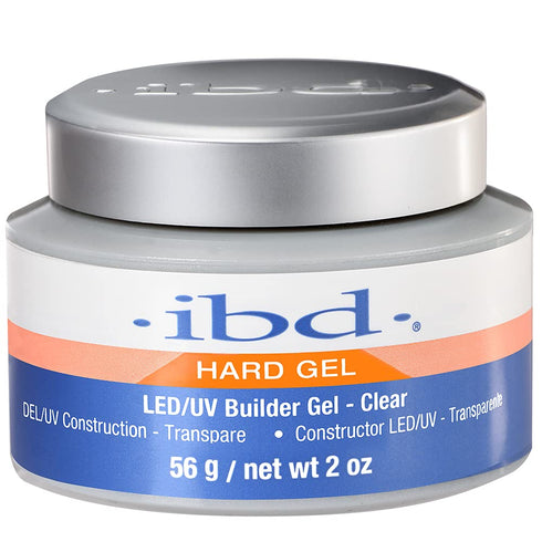 ibd Hard Gel, LED/UV Builder Gel, Clear, 2 oz, Professional Quality for Nail Extensions