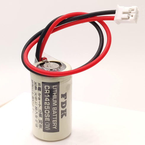 KUANMAI 2Pcs cr14250se 3V 1/2AA cr14250se CJ1W-BAT01 3V CP1H CP1L Disposable Cylindrical Battery with White Plug