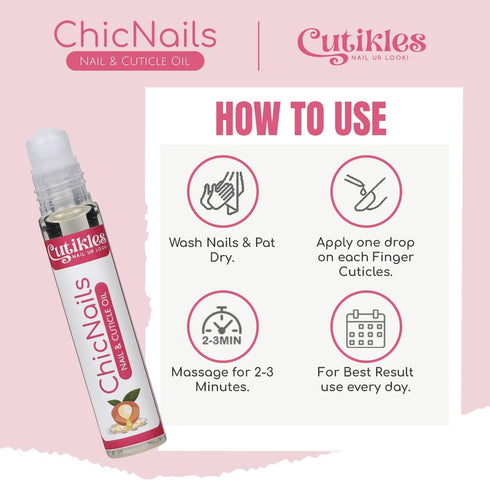 Nail & Cuticle Oil with Almond & Jojoba Oil, Nourishing Care for Stronger Nails - 0.33 FL. OZ
