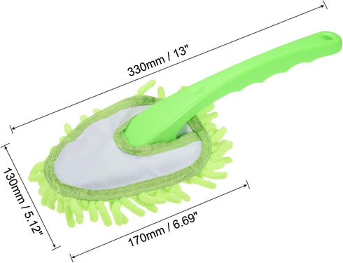 MECCANIXITY Microfiber Chenille Duster, Washable Cleaning Brush for Home, Kitchen, Office, Pack of 2, Green