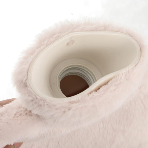 iiniim 2L Hot Water Bottle Bag with Faux Fur Plush Cover Hand Warmer for Pain Relief, Back, Neck and Shoulders Khaki