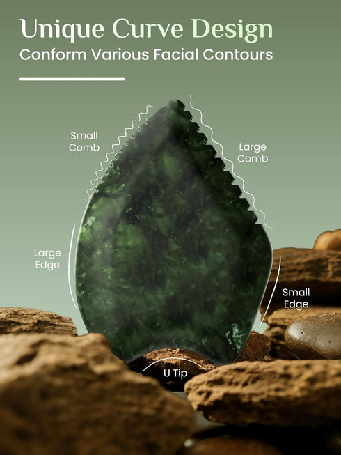 THLHKD Gua Sha Facial Tool: Jade Stone Face Gua-Sha Tools, Natural Xiuyu Stones Full Body Massage Tool