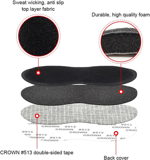 Dr.Foot Heel Grips for Men and Women, Self-Adhesive Cushion Inserts for Foot Pain