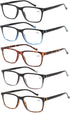 JOSCHOO 5 Pack Reading Glasses - Men Women Spring Hinges Comfortable Glasses for Reading (5 Mix, 1.75)