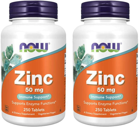 Now Foods Zinc, 50 mg, 250 Count, (2 Pack)