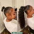 YEAME 22 Inch Corn Wave Ponytail Extension Clip in, Long Wavy Curly Heat Resistant Synthetic Hairpiece