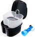 Black Denture Soaking Container, Waterproof Cleaning Case for Partial Denture, Retainer, with Strainer and Lid