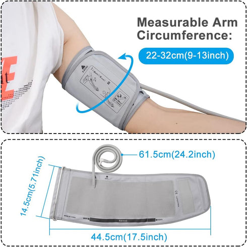 Medium Blood Pressure Cuff Replacement, 9-13inch (22-32cm) Compatible with Omron BP5100, BP5250, BP5450, BP7100