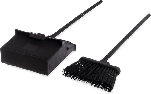 Set 36" 2-Piece Commercial Carlisle FoodService Products Duo-Pan Lobby Broom and Dustpan Upright Broom with Handle