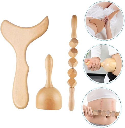 Wooden Manual Muscle Roller Tools for Relaxation and Massage