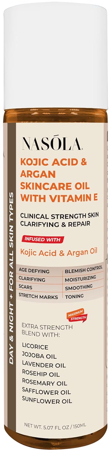 Kojic Acid Argan Skincare Bio Pure Oil with Vitamin E | Face & Body Moisturizer Serum for Scars & Stretch Marks