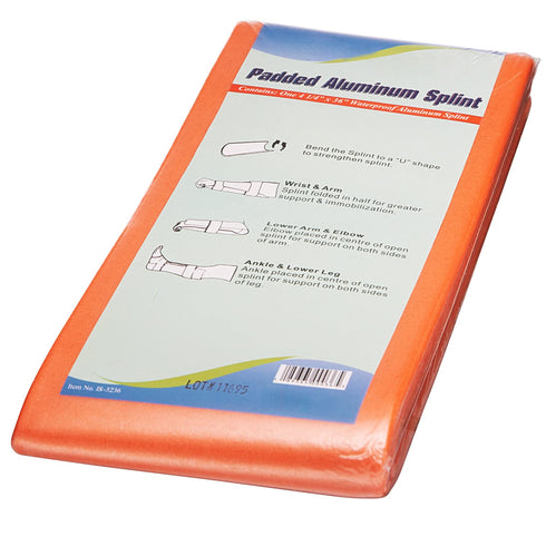 NOVAMEDIC Pack 5 36 inch, of First Aid Padded Universal Aluminum Splints - Brace for Splinting Hands, Legs, Wrist