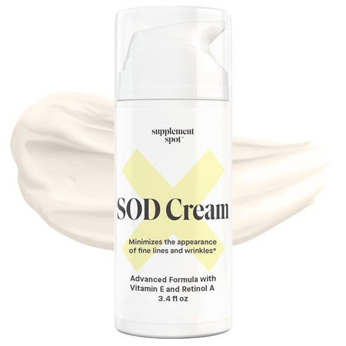 Superoxide Dismutase (SOD) Anti-Aging Cream - Face Moisturizer for Fine Lines & Wrinkles, 3.4 oz