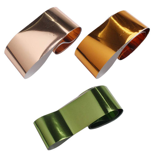 WOKOTO 10 Rolls Solid Color Nail Art Foil Stickers, Tip Mirror Design Starry Sky Adhesive Nail Transfer Decals