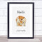 The Card Zoo New Baby Birth Details Christening Nursery Bear Initial M Keepsake Gift Print