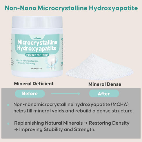 Hgdsyka 30g Microcrystalline Hydroxyapatite Powder for Teeth, MCHA Tooth Powder Additive for Daily Dental Care