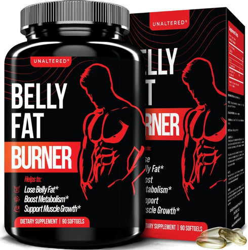 UNALTERED Belly Fat Burner for Men - Natural Weight Loss Pills, 90 Softgel Capsules