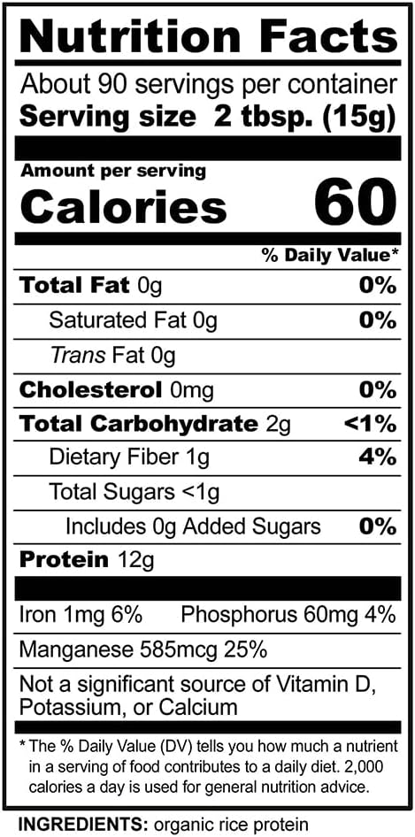 NutriBiotic Certified Organic Rice Protein Plain, 3 Pound | Low Carbohydrate Vegan Protein Powder