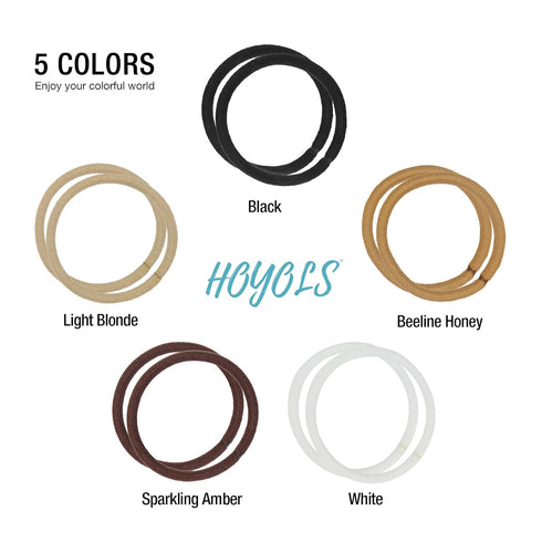 HOYOLS Light Blonde Ponytail Holders - No Metal Elastic Hair Ties, Braided Bands Scrunchies for Medium Hair, 50 Count,