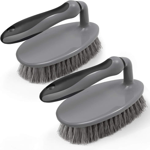 MR.SIGA Heavy Duty Scrub Brush - 2-Pack Cleaning Brush with Comfortable Grip for Bathroom, Shower, Sink, Floor