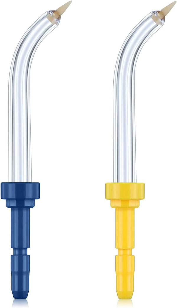 Yaomiao Replacement Tips for Waterpik Dental Water Flosser, 2 Colors, 2 Pieces, Compatible with Oral Irrigators