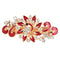 Women's Multilayered Peacock Shaped Rhinestone French Barrette Hair Clip - Red
