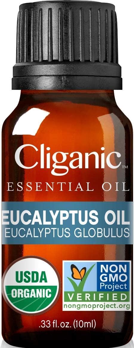 Cliganic USDA Organic Eucalyptus Essential Oil, 100% Pure Natural Aromatherapy Oil for Diffuser, Non-GMO Verified