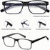 EYECEDAR 4-Pack Reading Glasses for Men, Blue Light Blocking, Adjustable Metal Spring Hinges, 1.50