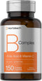 Horbaach B-Complex | 150 Caplets | Plus Folic Acid & Vitamin C | Non-GMO & Gluten Free Supplement