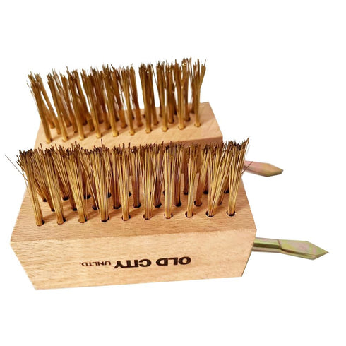 Moss Removal Deck Crevice Cleaning Tool- 2 Paver Brushes Tool for Weeding Between Pavers, Wire Brush with Weed Hook, Deck Cleaner, Crack Weeder, Patio Weed Remover Tool, Garden Weeding Tool (2)