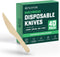 PALM NAKI Birchwood Cutlery (40 Count) - Disposable Eco-Friendly, Compostable, and Biodegradable Cutlery (Knives, 40