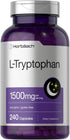 Horbaeach L Tryptophan 1500mg Capsules | 240 Count | Non-GMO, Gluten Free Nighttime Formula Supplement