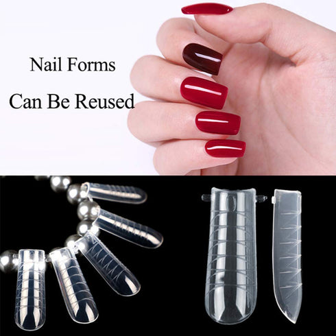 NMKL38 120Pcs Dual Forms Full Cover Nail Tips, Upper Arched Extension Mold (Mold A)